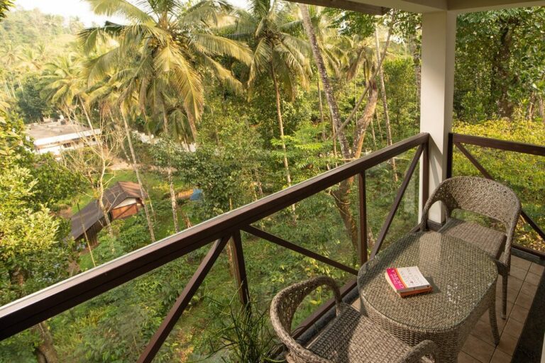 Balcony of Anika cottage in Jeevess Resort Wayanad