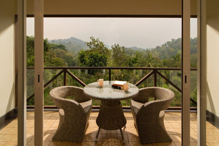Balcony of Bhoumik cottage in Jeevess wellness Resort
