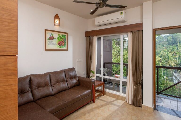 Living area of Anika cottage in Jeevess Resort Wayanad