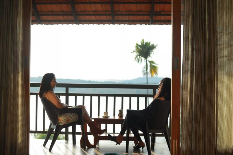 Balcony of Premium Lake View room in Vistara Wayanad