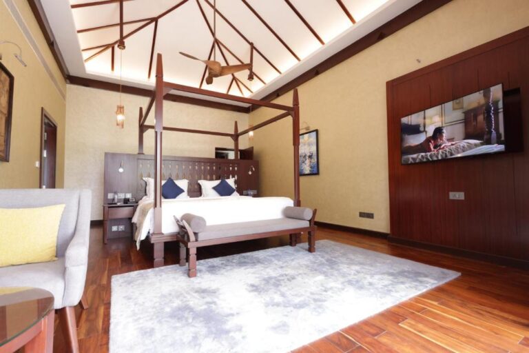 Bedroom of Presidential Suite with Plunge Pool in Taj Wayanad