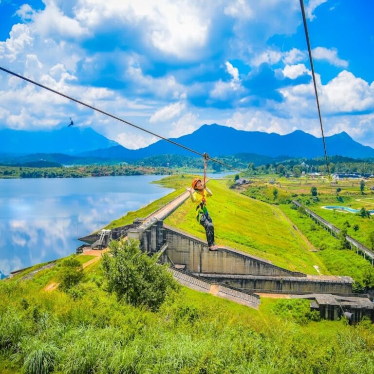 Zipline at Karapuzha Dam